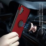Wholesale Galaxy Note 10+ (Plus) 360 Rotating Ring Stand Hybrid Case with Metal Plate (Red)